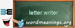 WordMeaning blackboard for letter writer